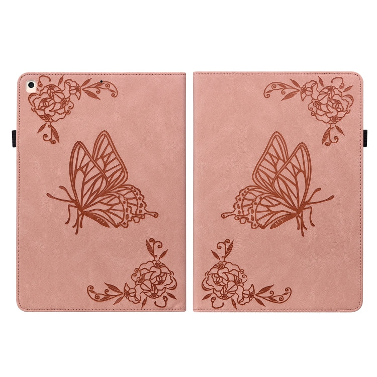 Butterfly Flower Embossed Leather Tablet Case For iPad 10.2 2021&2020&2019 / Air 2019(Rose Gold) - iPad 10.2 Cases by buy2fix | Online Shopping UK | buy2fix