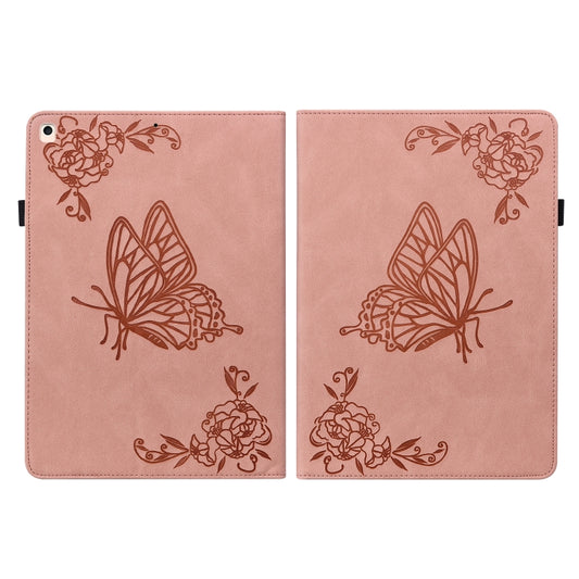 Butterfly Flower Embossed Leather Tablet Case For iPad 10.2 2021&2020&2019 / Air 2019(Rose Gold) - iPad 10.2 Cases by buy2fix | Online Shopping UK | buy2fix