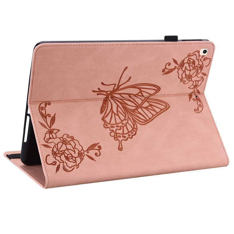 Butterfly Flower Embossed Leather Tablet Case For iPad 10.2 2021&2020&2019 / Air 2019(Rose Gold) - iPad 10.2 Cases by buy2fix | Online Shopping UK | buy2fix
