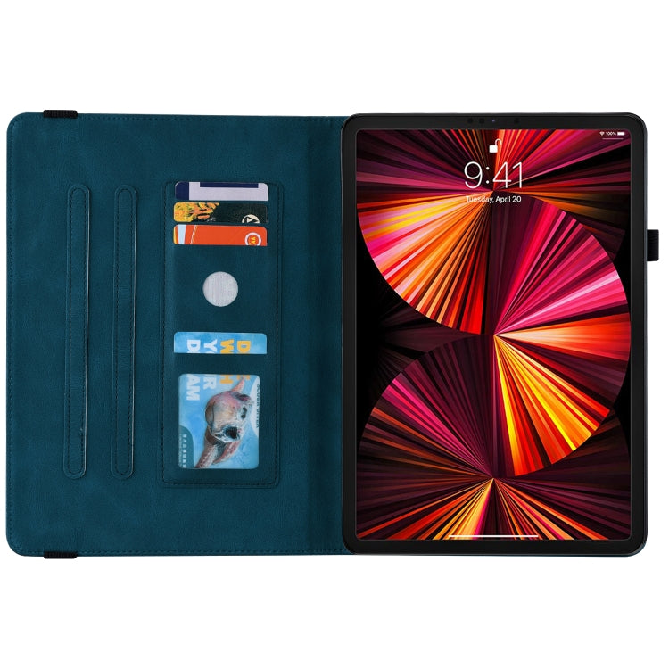 For iPad Pro 11 2022 / 2021 / 2020 / 2018 / Air 2020 10.9 Butterfly Flower Embossed Leather Tablet Case(Blue) - iPad Pro 11 (2022/2021) Cases by buy2fix | Online Shopping UK | buy2fix