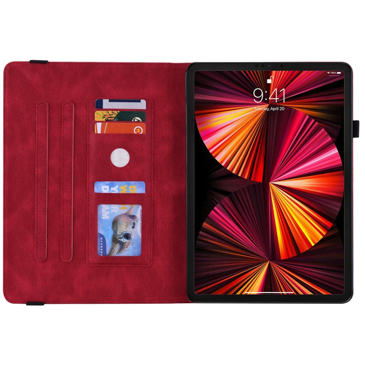 For iPad Pro 11 2022 / 2021 / 2020 / 2018 / Air 2020 10.9 Butterfly Flower Embossed Leather Tablet Case(Red) - iPad Pro 11 (2022/2021) Cases by buy2fix | Online Shopping UK | buy2fix