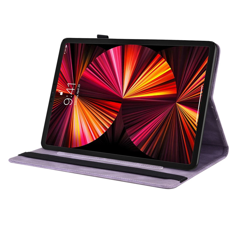 For iPad Pro 11 2022 / 2021 / 2020 / 2018 / Air 2020 10.9 Butterfly Flower Embossed Leather Tablet Case(Purple) - iPad Pro 11 (2022/2021) Cases by buy2fix | Online Shopping UK | buy2fix