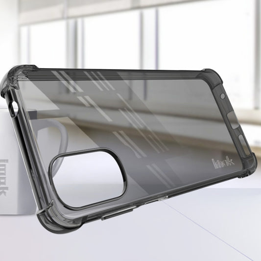 For Motorola Moto G22 4G IMAK All Coverage Shockproof Airbag TPU Case with Screen Protector(Transparent Black) by imak