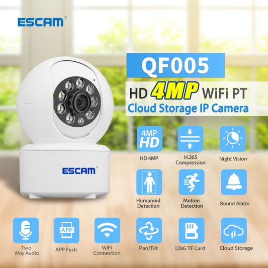 ESCAM QF005 4MP Indoor HD WiFi Pan-tilt Camera, Support Motion Detection / Two-way Audio / Night Vision(US Plug) by ESCAM