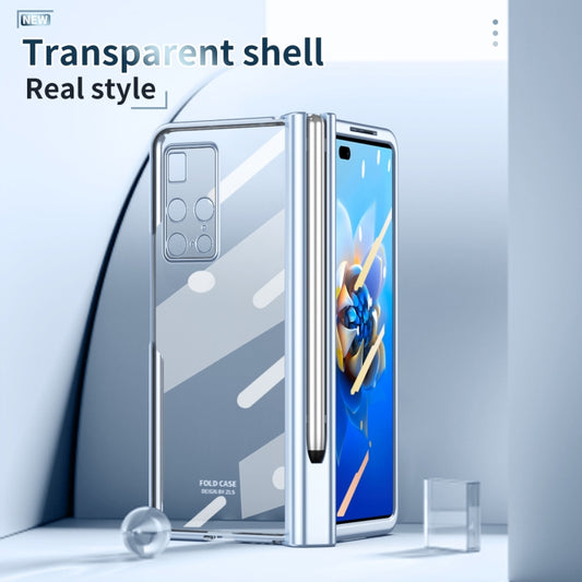 For Huawei Mate X2 Electroplating Hinge Phone Case with Stylus(Blue) - Huawei Cases by buy2fix | Online Shopping UK | buy2fix