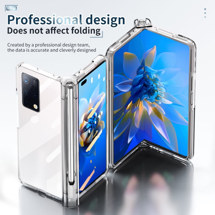For Huawei Mate X2 Full Body Electroplating Hinge Phone Case with Stylus(Transparent) - Huawei Cases by buy2fix | Online Shopping UK | buy2fix