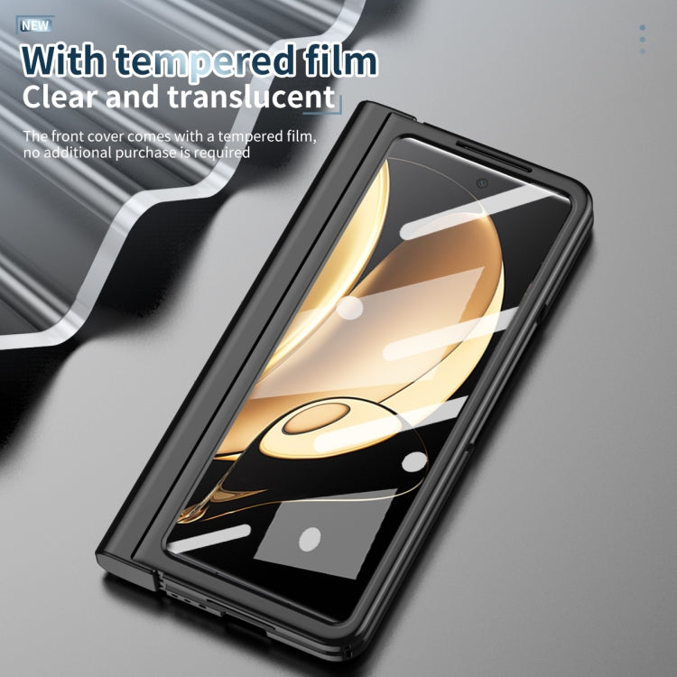 For Honor Magic V Full Body Electroplating Hinge Phone Case with Stylus(Black) - Honor Cases by buy2fix | Online Shopping UK | buy2fix