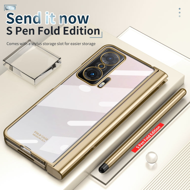 For Honor Magic V Full Body Electroplating Hinge Phone Case with Stylus(Gold) - Honor Cases by buy2fix | Online Shopping UK | buy2fix