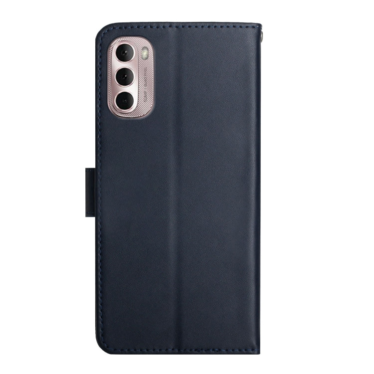 For Motorola Moto G Stylus 5G 2022 Genuine Leather Fingerprint-proof Horizontal Flip Phone Case(Blue) - Motorola Cases by buy2fix | Online Shopping UK | buy2fix