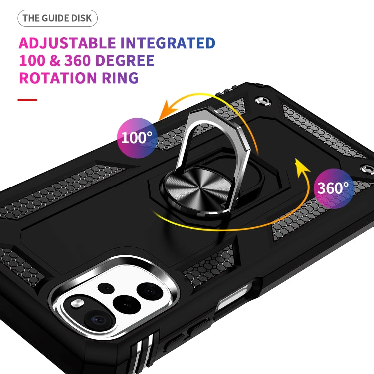 For Motorola Moto G22 Shockproof TPU + PC Holder Phone Case(Black) by buy2fix