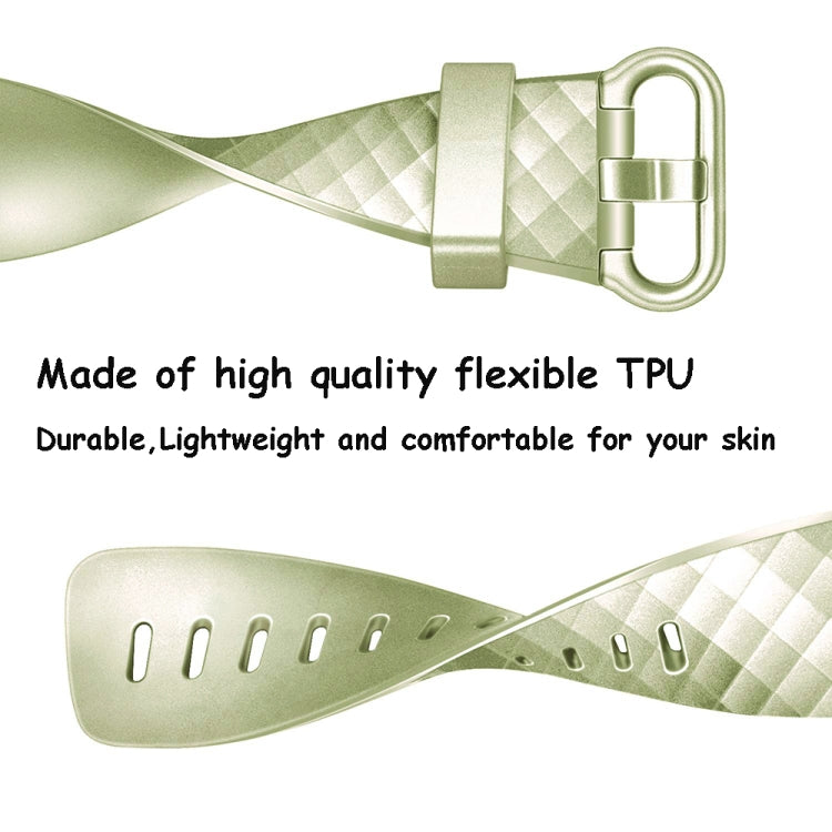 For FITBIT Charge 3 Official Pattern Metallic Watch Band(Golden) by buy2fix