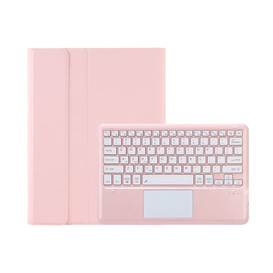 T12B-A Detachable Touch Pad Bluetooth Keyboard Leather Tablet Case For iPad Air 13 2025 / 2024 / Pro 12.9 inch 2021/2020/2018(Pink) - For iPad Pro by buy2fix | Online Shopping UK | buy2fix