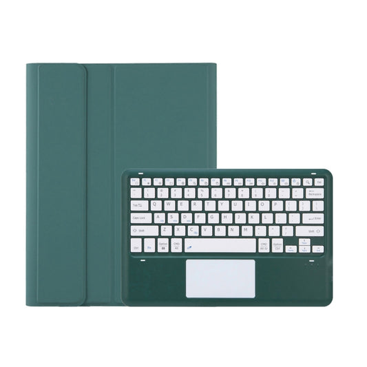 T12B-A Detachable Touch Pad Bluetooth Keyboard Leather Tablet Case For iPad Air 13 2025 / 2024 / Pro 12.9 inch 2021/2020/2018(Dark Green) - For iPad Pro by buy2fix | Online Shopping UK | buy2fix