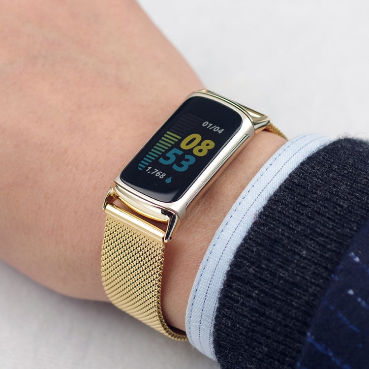 For Fitbit Charge 5 / Charge 6 Mijobs Magnetic Metal Watch Band(Gold) by MIJOBS