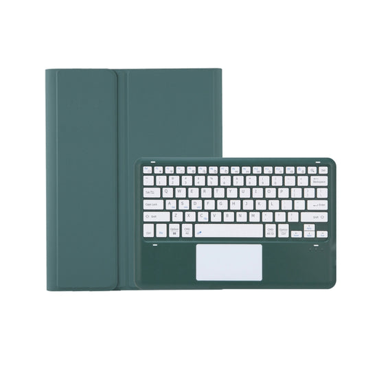 T800B-A Touch Pad Detachable Bluetooth Keyboard Leather Tablet Case For Samsung Galaxy Tab S8+/S7+/S7 FE(Dark Green) by buy2fix
