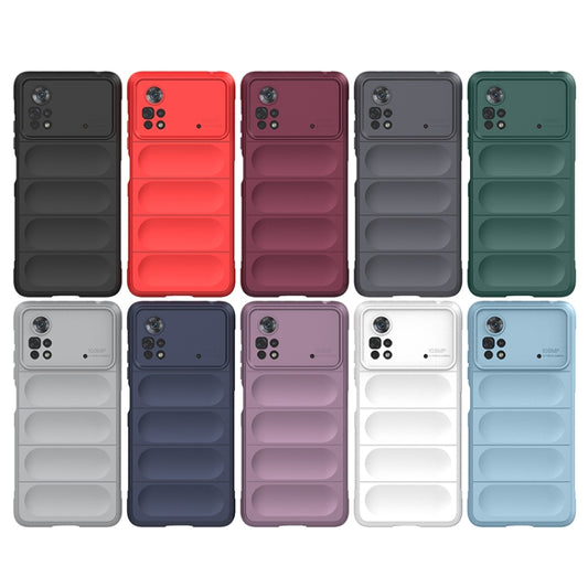 For Xiaomi Poco X4 Pro 5G Magic Shield TPU + Flannel Phone Case(Dark Blue) by buy2fix