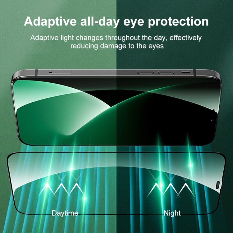 For iPhone 16e / 13 / 13 Pro Green Light Eye Protection Tempered Glass Film - iPhone 13 Tempered Glass by buy2fix | Online Shopping UK | buy2fix