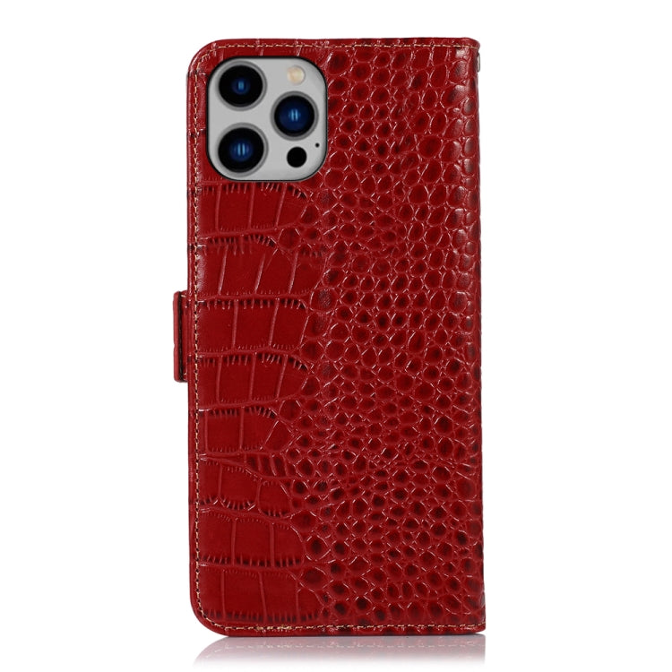 For iPhone 14 Plus Crocodile Top Layer Cowhide Leather Phone Case (Red) - iPhone 14 Plus Cases by buy2fix | Online Shopping UK | buy2fix