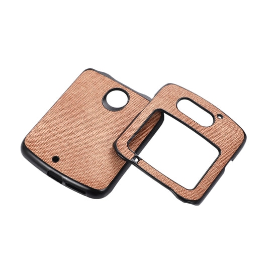 For Motorola Razr 5G Brugg Texture PU+TPU+PC Shockproof Phone Case(Khaki) by buy2fix