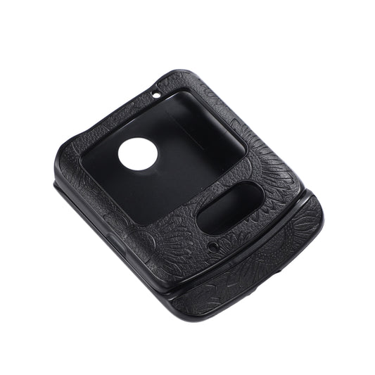 For Motorola Razr 5G Sunflower Pattern PU+TPU+PC Shockproof Phone Case(Black) by buy2fix