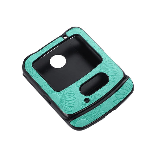 For Motorola Razr 5G Sunflower Pattern PU+TPU+PC Shockproof Phone Case(Baby Blue) by buy2fix