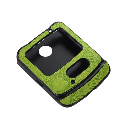 For Motorola Razr 5G Sunflower Pattern PU+TPU+PC Shockproof Phone Case(Light Green) by buy2fix