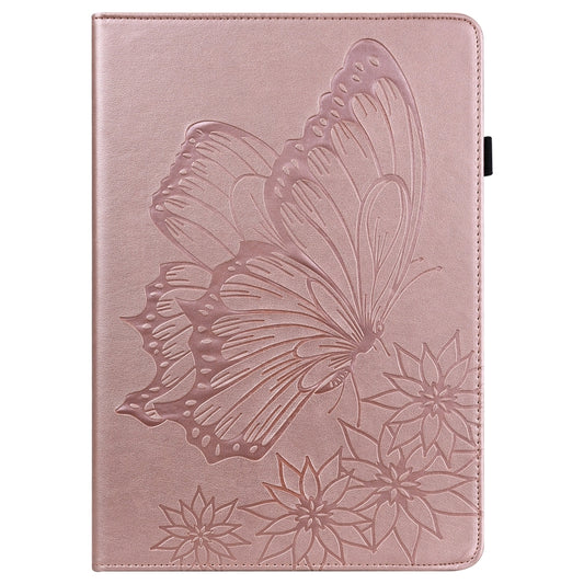 For Samsung Galaxy Tab A7 T500 Big Butterfly Embossed Leather Tablet Case(Rose Gold) by buy2fix