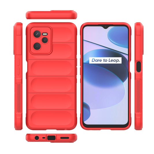 For OPPO Realme C35 Magic Shield TPU + Flannel Phone Case(Black) by buy2fix
