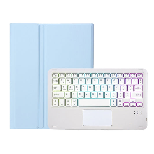 For Samsung Galaxy Tab S8 / S7 A700B-AS Candy Color Backlight Bluetooth Keyboard Leather Tablet Case(White Ice) by buy2fix