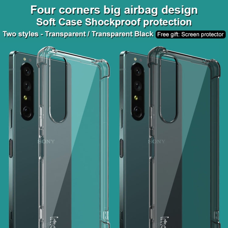 For Sony Xperia 1 IV imak All-inclusive Shockproof Airbag TPU Case with Screen Protector(Transparent) by imak