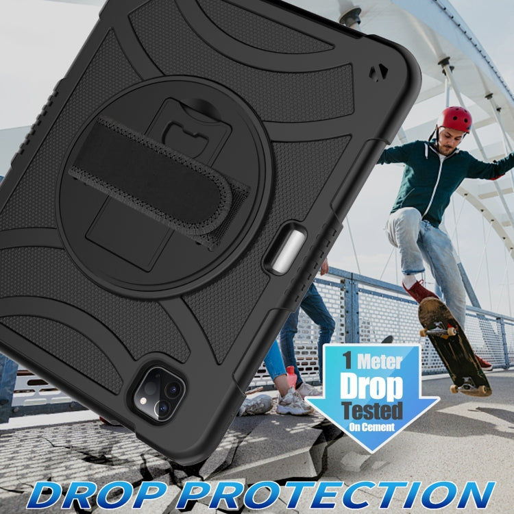 For iPad Pro 11 2022 / 2021 / 2020 Rotary Grab Silicone + PC Tablet Case(Black) - iPad Pro 11 (2022/2021) Cases by buy2fix | Online Shopping UK | buy2fix