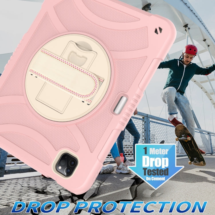For iPad Pro 11 2022 / 2021 / 2020 Rotary Grab Silicone + PC Tablet Case(Rose Gold) - iPad Pro 11 (2022/2021) Cases by buy2fix | Online Shopping UK | buy2fix