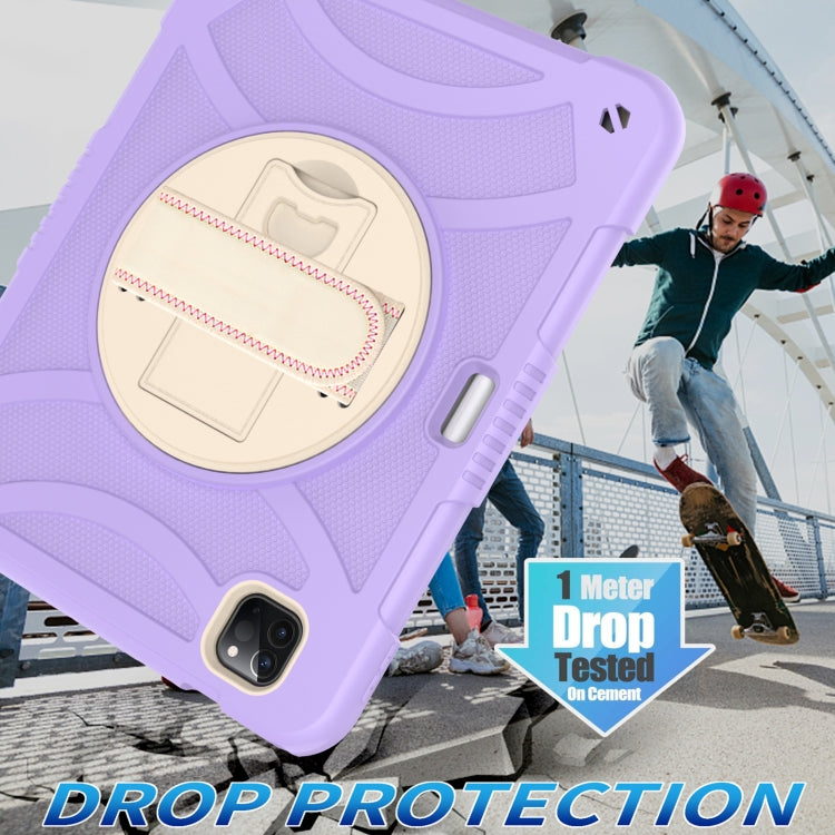 For iPad Pro 11 2022 / 2021 / 2020 Rotary Grab Silicone + PC Tablet Case(Purple) - iPad Pro 11 (2022/2021) Cases by buy2fix | Online Shopping UK | buy2fix