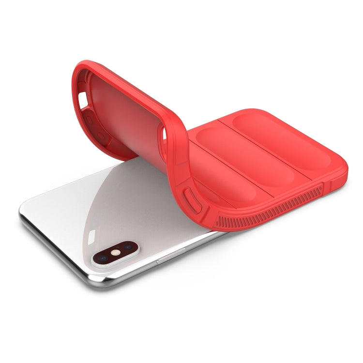 For iPhone X / XS Magic Shield TPU + Flannel Phone Case(Red) by buy2fix