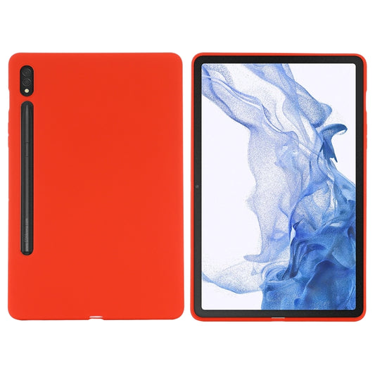 For Samsung Galaxy Tab S8 / S7 Pure Color Liquid Silicone Shockproof Tablet Case(Red) by buy2fix