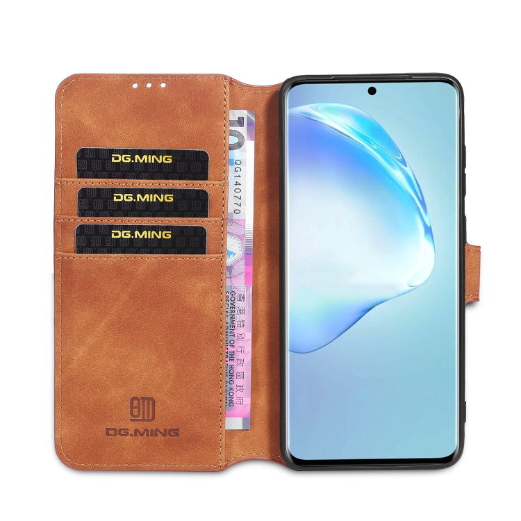 For Galaxy S20 DG.MING Retro Oil Side Horizontal Flip Case with Holder & Card Slots & Wallet(Brown) - Galaxy Phone Cases by DG.MING | Online Shopping UK | buy2fix
