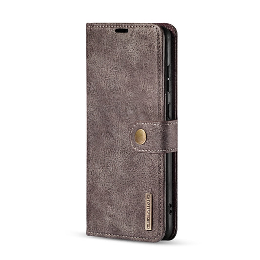 For Galaxy S20 DG.MING Crazy Horse Texture Flip Detachable Magnetic Leather Case with Holder & Card Slots & Wallet(Grey) by DG.MING