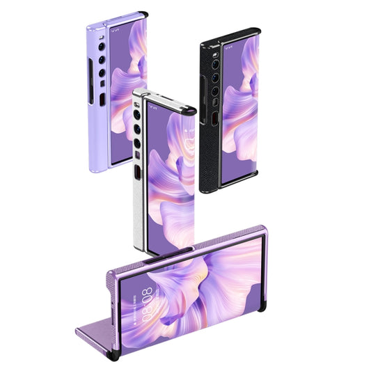For Huawei Mate Xs 2 Ultra-thin Frame Paste Leather Shockproof Phone Case(Purple) - Huawei Cases by buy2fix | Online Shopping UK | buy2fix