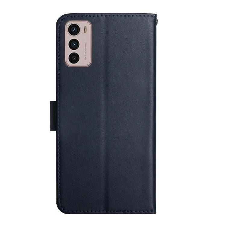 For Motorola Moto G42 Genuine Leather Fingerprint-proof Horizontal Flip Phone Case(Blue) - Motorola Cases by buy2fix | Online Shopping UK | buy2fix