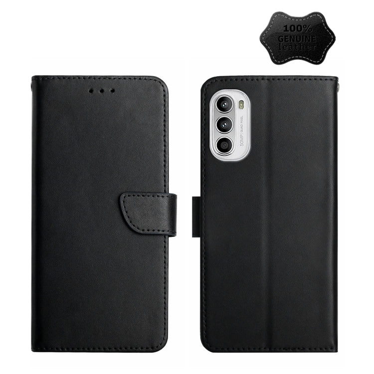 For Motorola Moto G71S Genuine Leather Fingerprint-proof Horizontal Flip Phone Case(Black) - Motorola Cases by buy2fix | Online Shopping UK | buy2fix