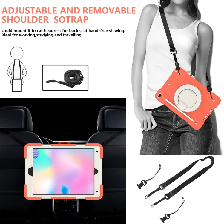 For iPad 10.2 2019/10.2 2020/10.2 2021 Silicone + PC Full Body Protection Tablet Case With Holder & Strap(Orange) - iPad 10.2 Cases by buy2fix | Online Shopping UK | buy2fix