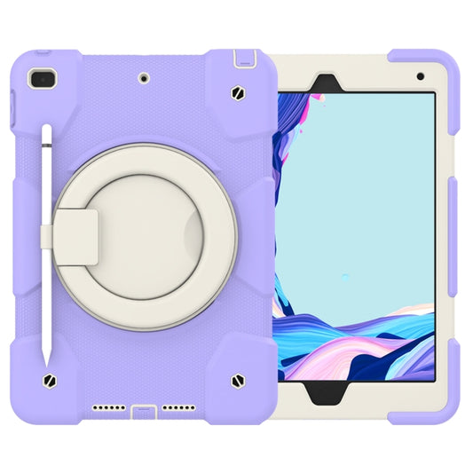 For iPad 10.2 2019/10.2 2020/10.2 2021 Silicone + PC Full Body Protection Tablet Case With Holder & Strap(Purple) - iPad 10.2 Cases by buy2fix | Online Shopping UK | buy2fix