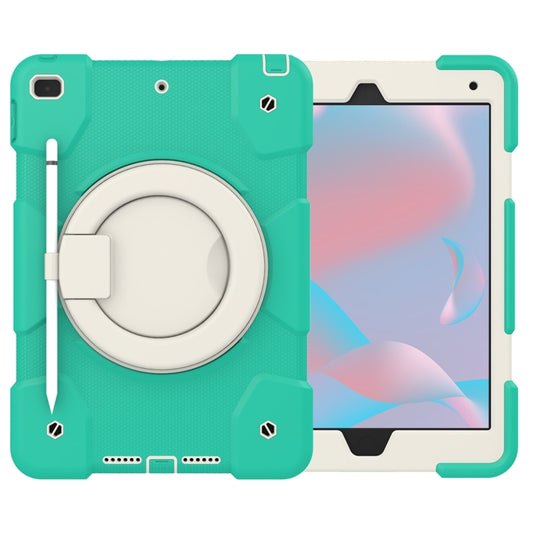 For iPad 10.2 2019/10.2 2020/10.2 2021 Silicone + PC Full Body Protection Tablet Case With Holder & Strap(Mint Green) - iPad 10.2 Cases by buy2fix | Online Shopping UK | buy2fix