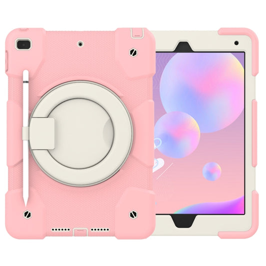 For iPad 10.2 2019/10.2 2020/10.2 2021 Silicone + PC Full Body Protection Tablet Case With Holder & Strap(Pink) - iPad 10.2 Cases by buy2fix | Online Shopping UK | buy2fix