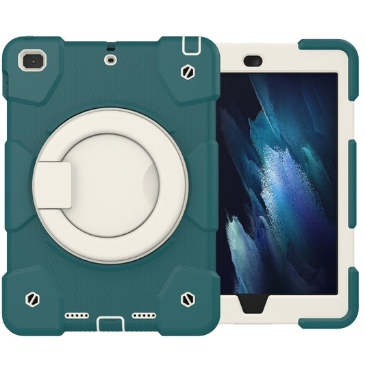 For iPad 9.7 2018 Silicone + PC Full Body Protection Tablet Case With Holder & Strap(Dark Green) - iPad 9.7 (2018) & (2017) Cases by buy2fix | Online Shopping UK | buy2fix