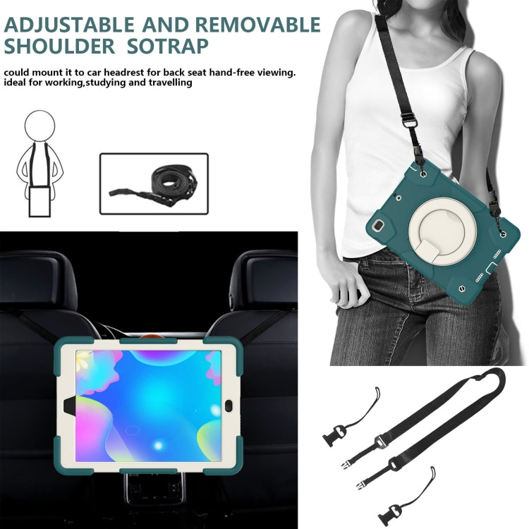 For iPad 9.7 2018 Silicone + PC Full Body Protection Tablet Case With Holder & Strap(Dark Green) - iPad 9.7 (2018) & (2017) Cases by buy2fix | Online Shopping UK | buy2fix