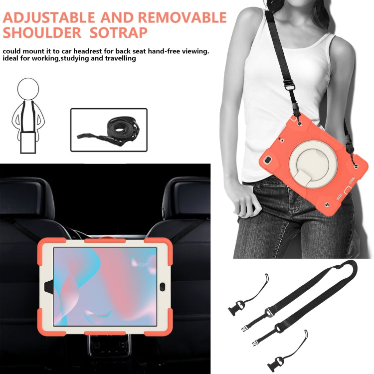 For iPad 9.7 2018 Silicone + PC Full Body Protection Tablet Case With Holder & Strap(Orange) - iPad 9.7 (2018) & (2017) Cases by buy2fix | Online Shopping UK | buy2fix