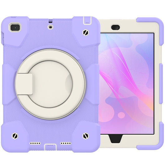 For iPad 9.7 2018 Silicone + PC Full Body Protection Tablet Case With Holder & Strap(Purple) - iPad 9.7 (2018) & (2017) Cases by buy2fix | Online Shopping UK | buy2fix