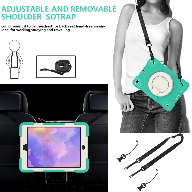 For iPad 9.7 2018 Silicone + PC Full Body Protection Tablet Case With Holder & Strap(Mint Green) - iPad 9.7 (2018) & (2017) Cases by buy2fix | Online Shopping UK | buy2fix