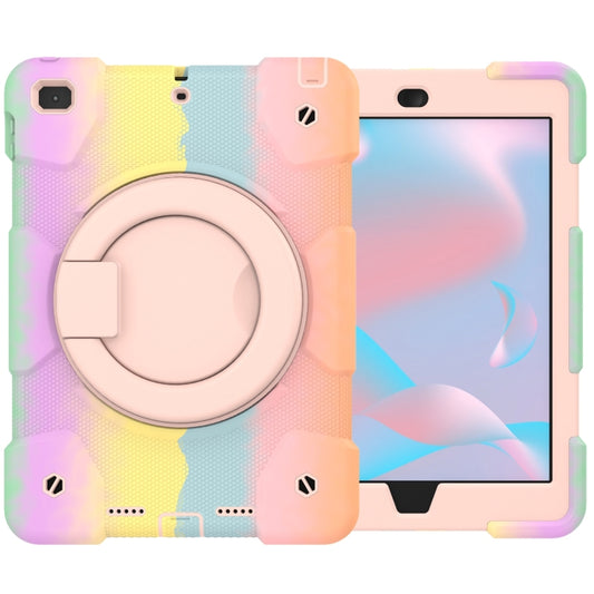 For iPad 9.7 2018 Silicone + PC Full Body Protection Tablet Case With Holder & Strap(Colorful Rose Gold) - iPad 9.7 (2018) & (2017) Cases by buy2fix | Online Shopping UK | buy2fix